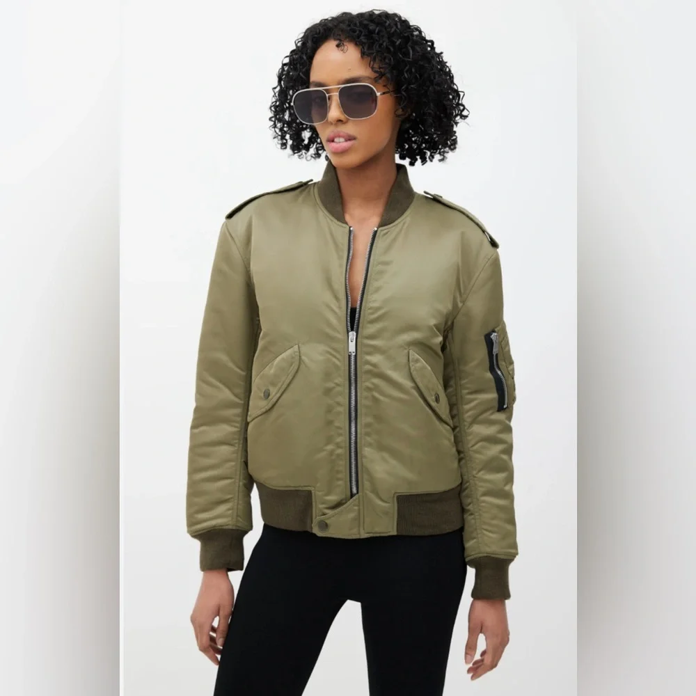 π Saint Laurent Green Padded Bomber Jacket - Picture 1 of 12